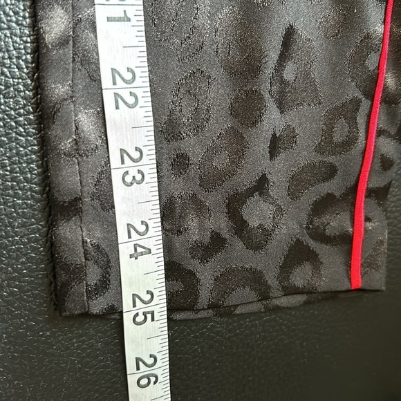 SEN Eden Jogger Pant Black Red Stripe Leopard Print Silky Pockets Sz XS - Picture 12 of 12